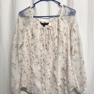 White House Black Market long sleeve blouse, lined.